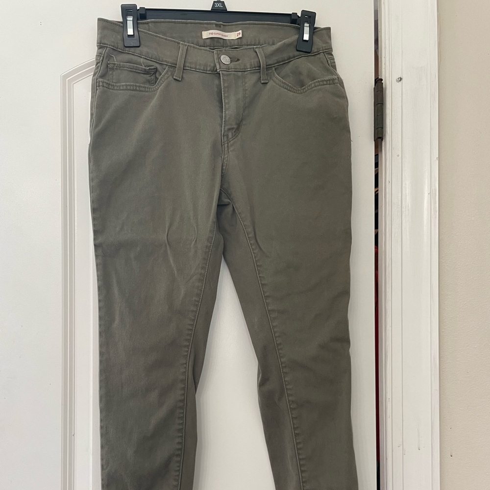 Olive green skinny jeans